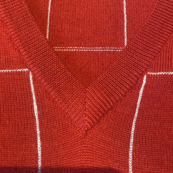 Patrick James Reserve Extra Fine Italian Merino Wool Windowpane Red Vest Sz XL - Picture 5 of 7